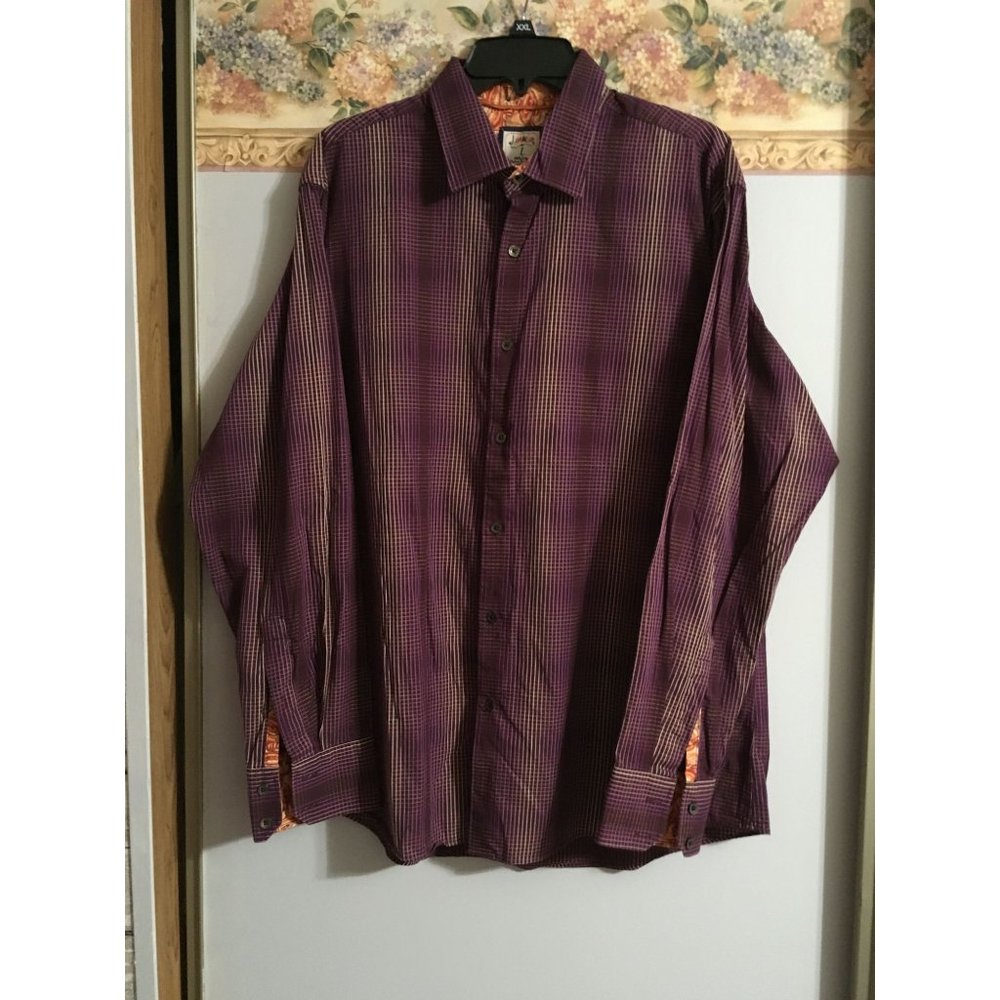 J Garcia Large Purple Button Down Casual Business Occasion Shirt